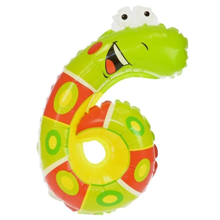 Arpex, balon foliowy, cyferka 6, zwierzątko