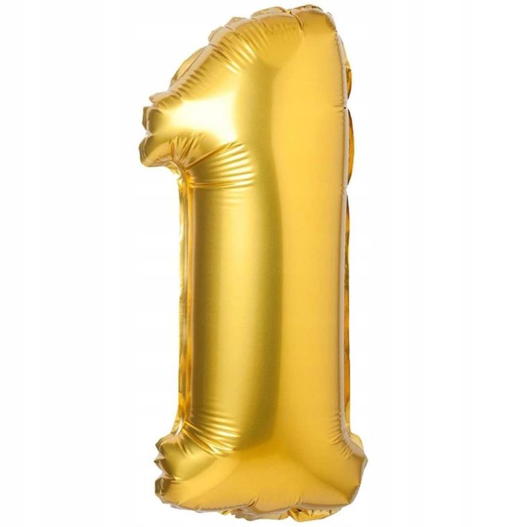 Arpex, balon foliowy, cyfra 1, matowy, złoty, 69 cm