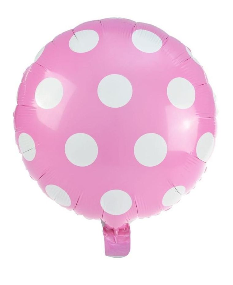 Arpex, balon foliowy, kropki, jasnoróżowy