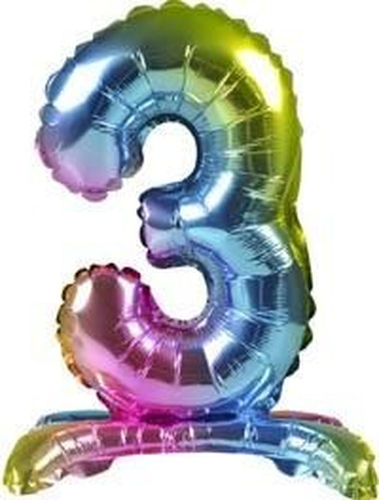 Arpex, balon foliowy stojący, cyfra 3, 40 cm