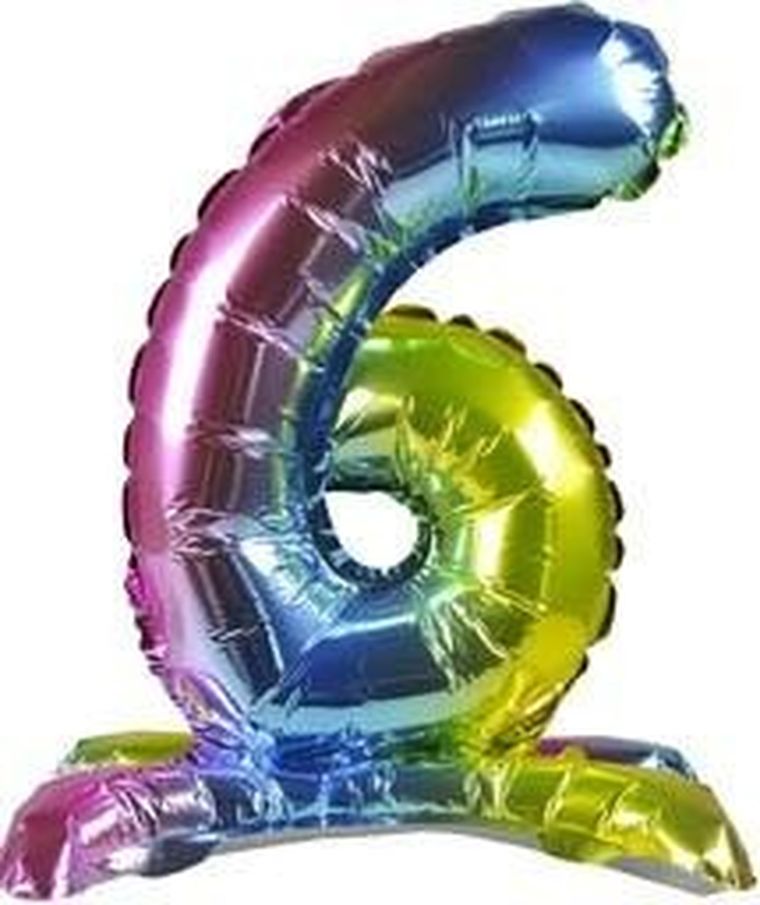 Arpex, balon foliowy, stojący, cyfra 6, 40 cm