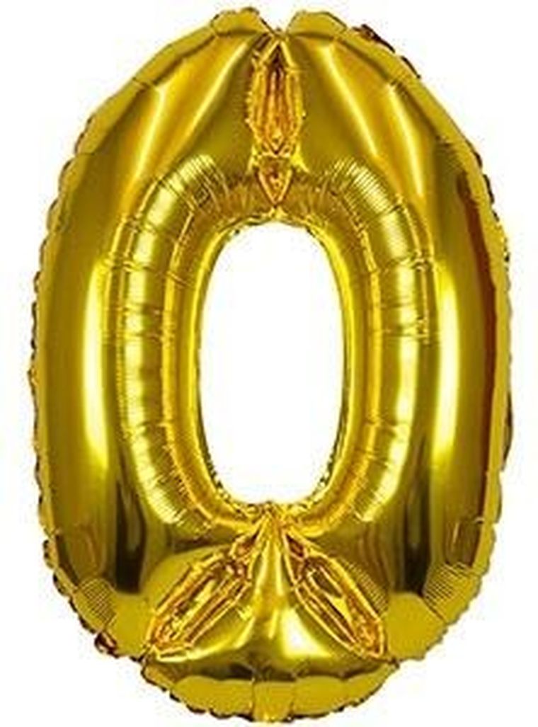 Arpex, balon foliowy XXL, cyfra 0, złoty, 61 cm