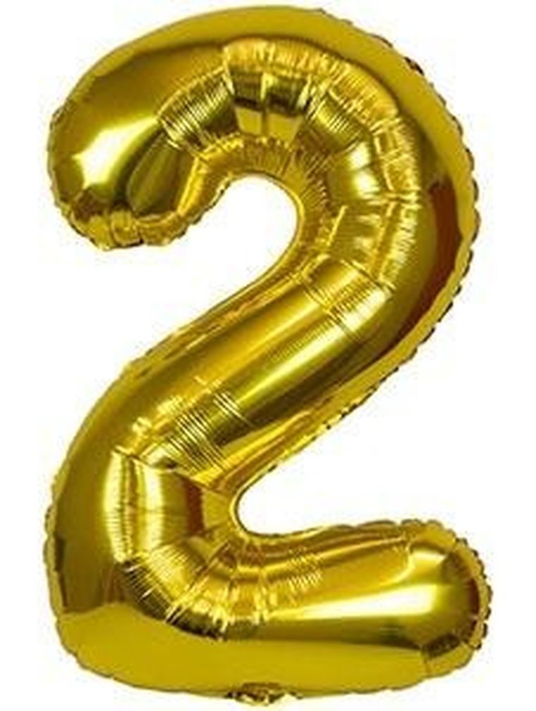 Arpex, balon foliowy XXL, cyfra 2, złoty, 61 cm