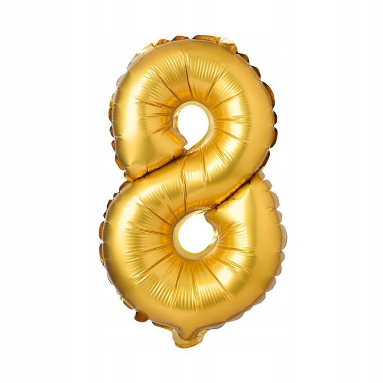 Arpex, balon foliowy XXL, cyfra 8, złoty, 61 cm