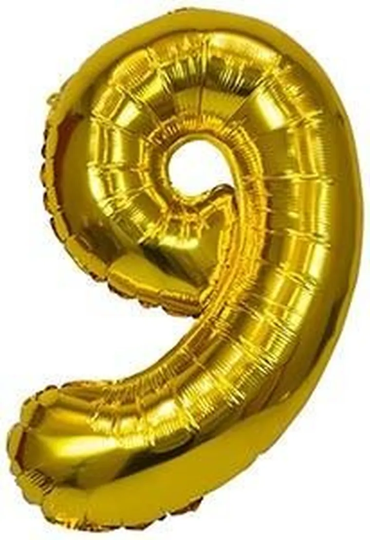 Arpex, balon foliowy XXL, cyfra 9, złoty, 61 cm