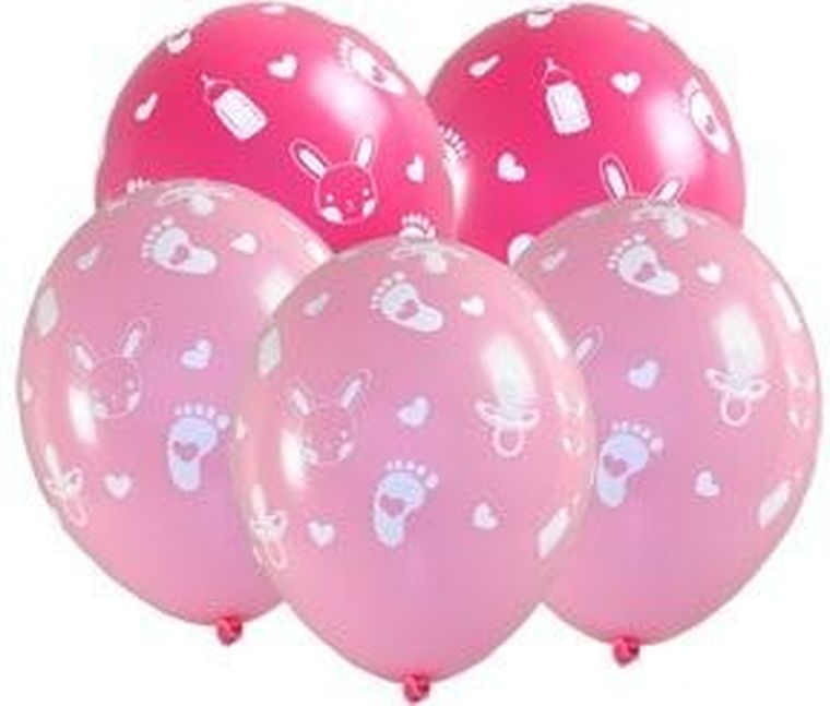 Arpex, balony, Baby shower, dziewczynka, 5 szt.