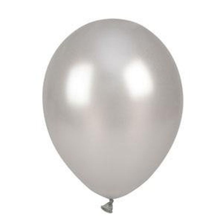 Arpex, balony metalizowane, srebrne, 25 cm, 100 szt.