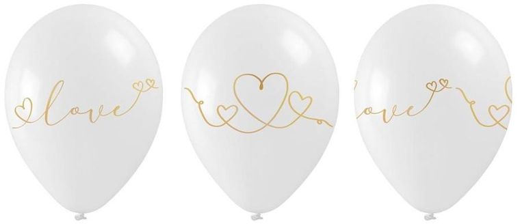 Arpex, balony ze złotym nadrukiem, 5 szt.