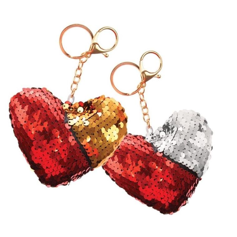 Arpex, breloczek serduszko cekiny dwustronne, 1 szt.