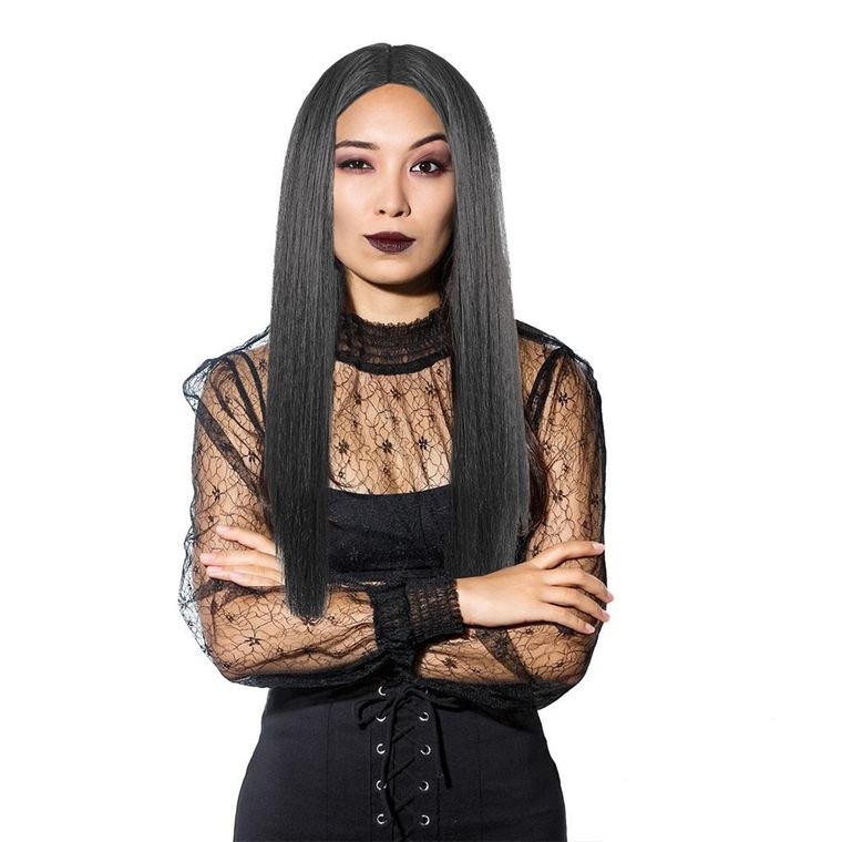 Arpex, długa peruka, czarna