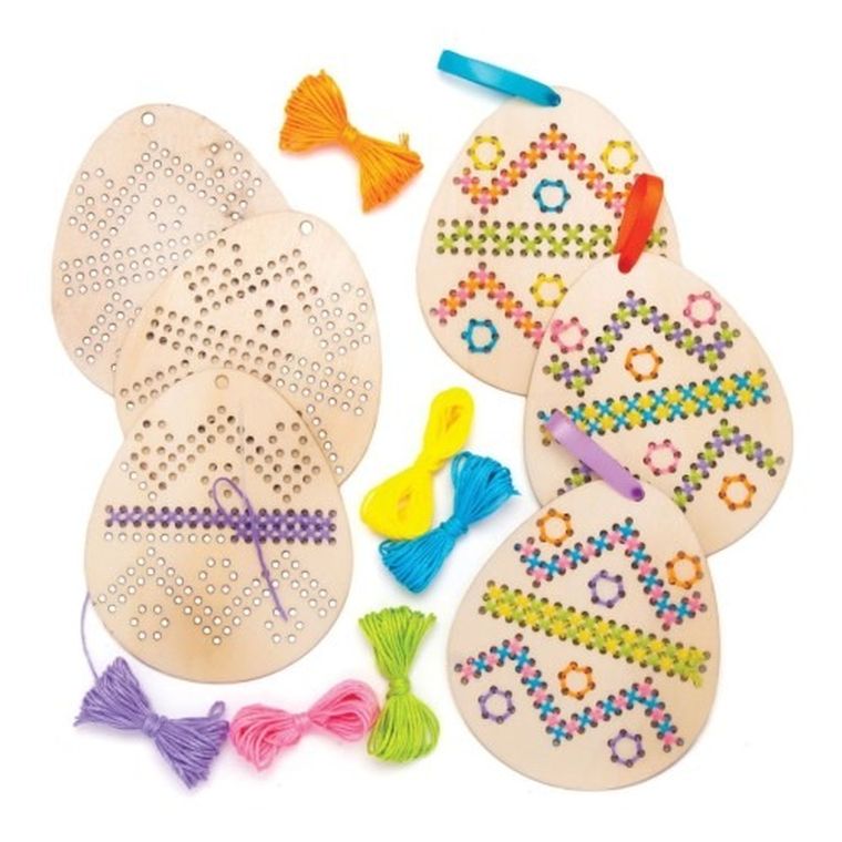 Arpex, drewniany zestaw kreatywny, pisanki z haftem