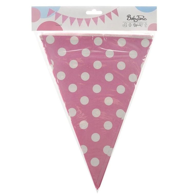 Arpex, girlanda, kropki, różowa