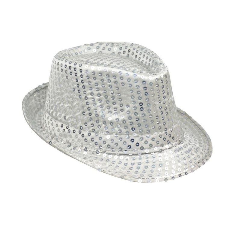 Arpex, kapelusz, cekiny, srebrny