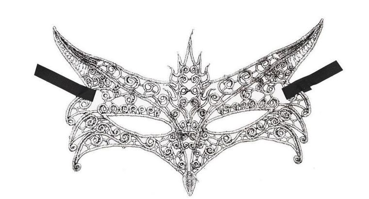 Arpex, koronkowa maska glamour, srebrna