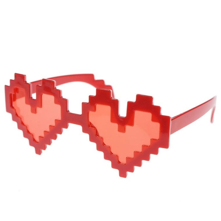 Arpex, okulary, pixelowe serca