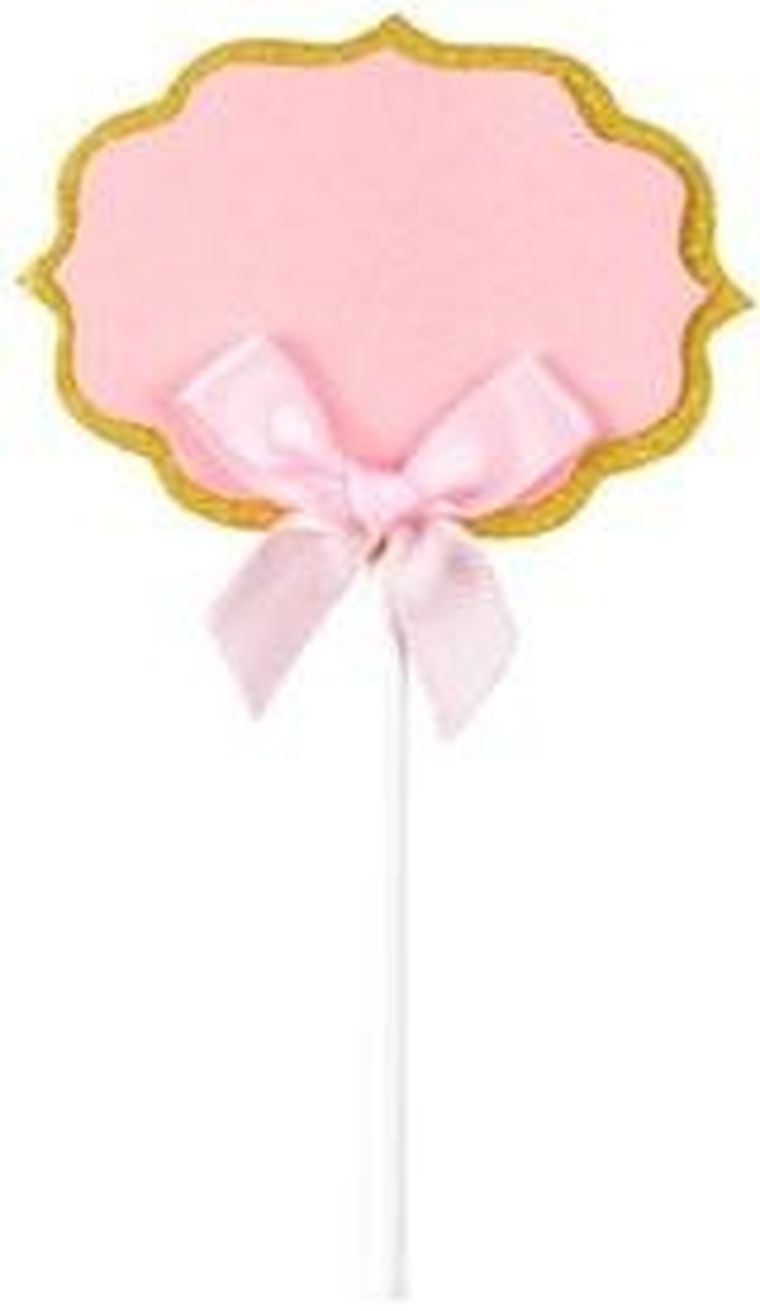 Arpex, pikery na tort, Baby Shower, różowe, 6 szt.