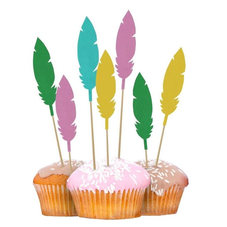 Arpex, pikery na tort, Piórka 8 szt.