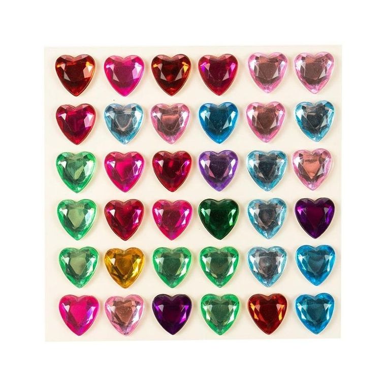 Arpex, serduszka samoprzylepne, kryształowe, 36 szt.