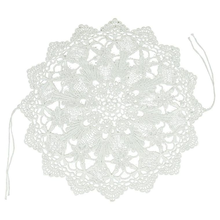 Arpex, serweta ażurowa na koszyczek z tasiemkami