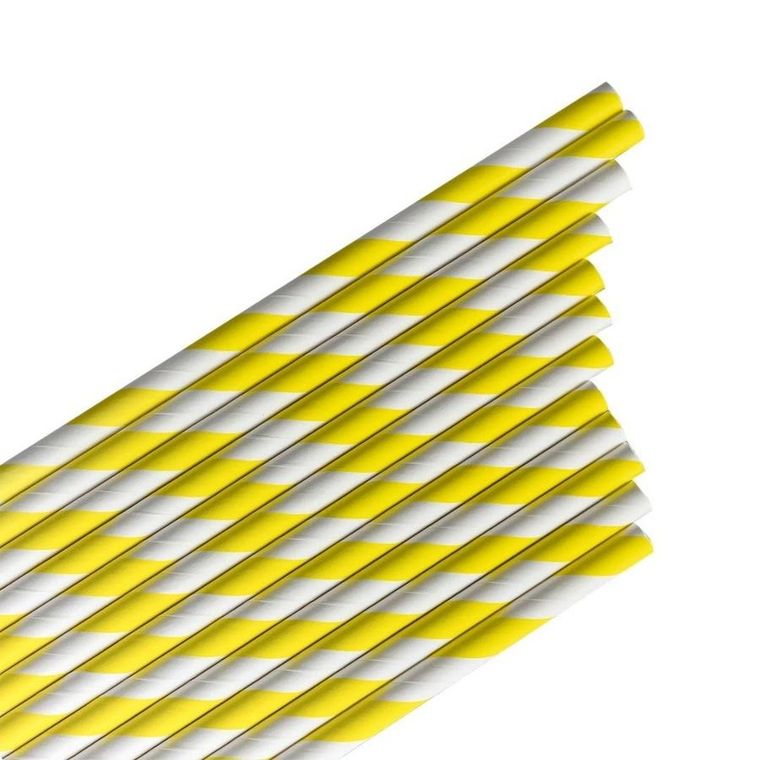 Arpex, słomki papierowe, paski, limonkowe, 144 szt.