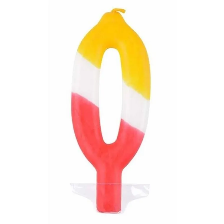 Arpex, świeczka, cyfra 0, kolorowa