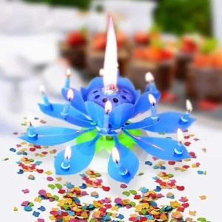 Arpex, świeczka grająco-tańcząca, niebieska