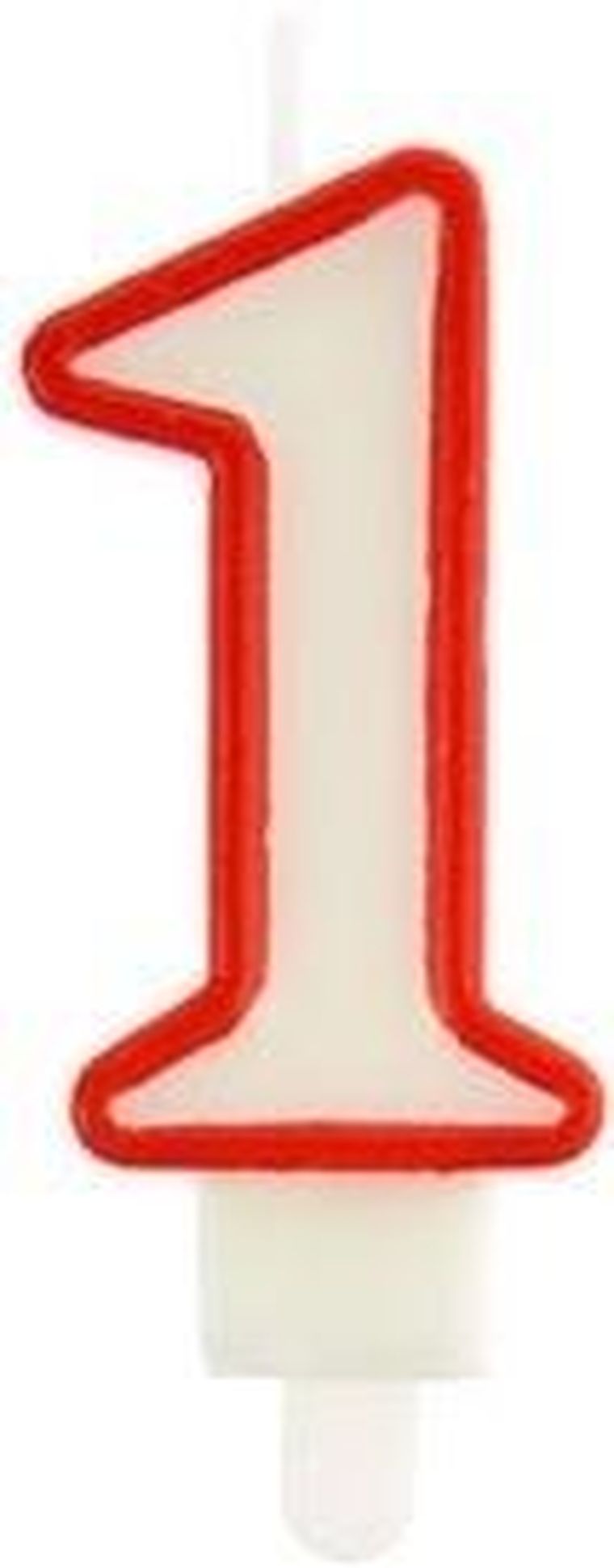 Arpex, świeczka urodzinowa, cyfra 1, czerwona