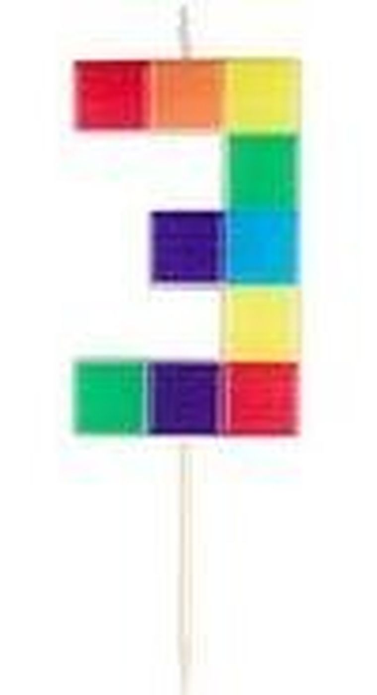 Arpex, świeczka urodzinowa, cyfra 3, klocki, 7 cm