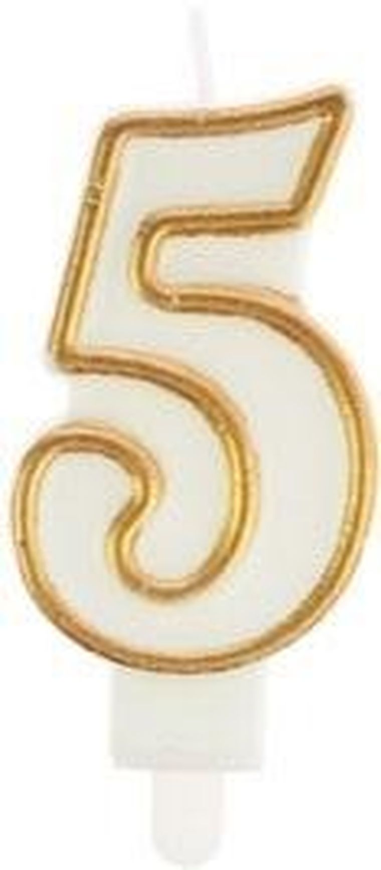 Arpex, świeczka urodzinowa, cyfra 5, złota