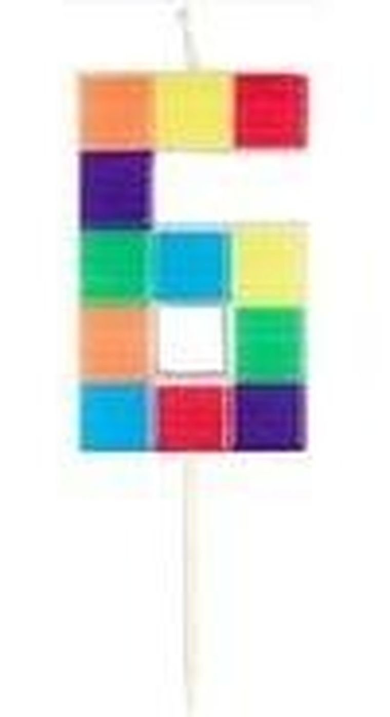 Arpex, świeczka urodzinowa, cyfra 6, klocki, 7 cm