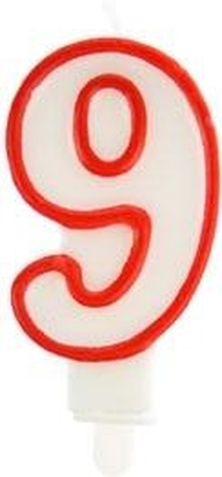 Arpex, świeczka urodzinowa, cyfra 9, czerwona