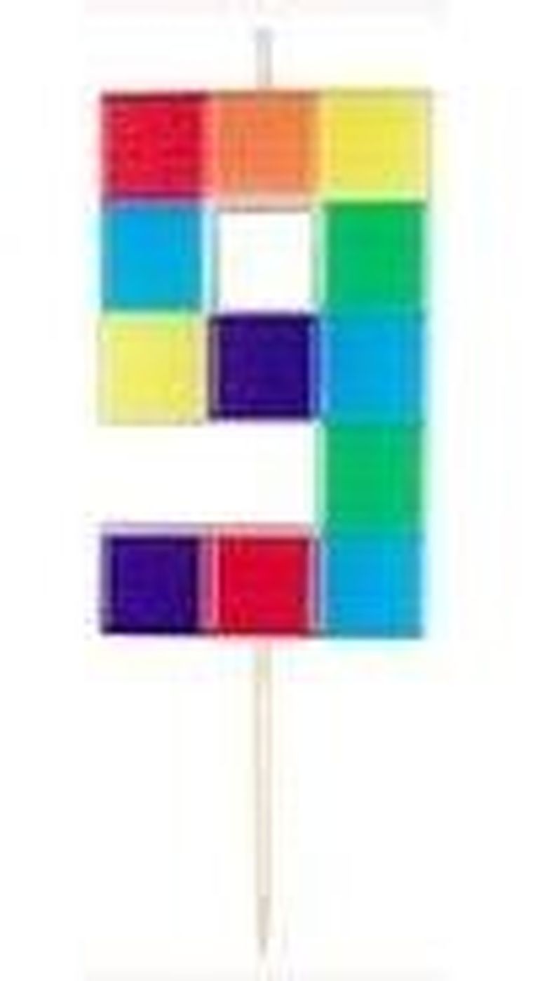 Arpex, świeczka urodzinowa, cyfra 9, klocki, 7 cm