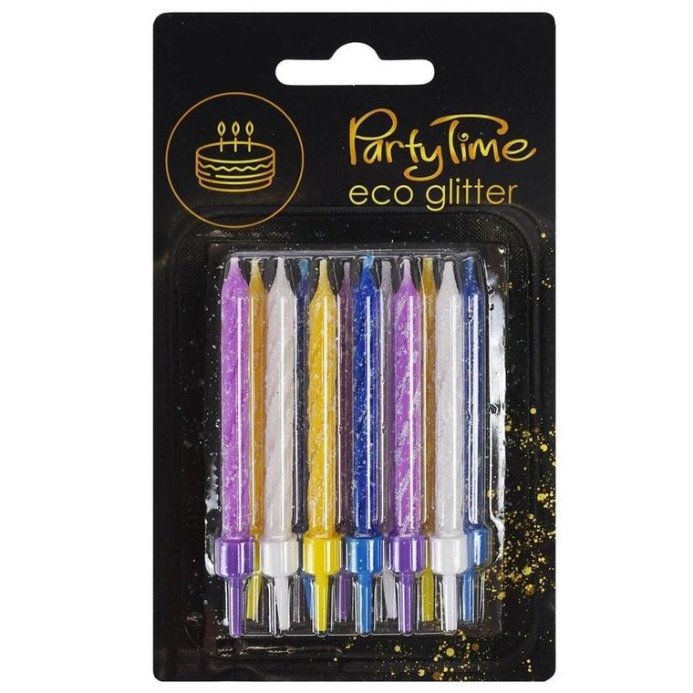 Arpex, świeczki urodzinowe, eko-brokat, 6 szt.