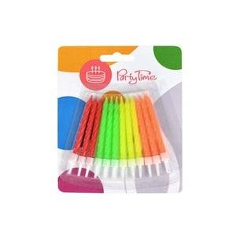 Arpex, świeczki urodzinowe, premium - neon, 12 szt.
