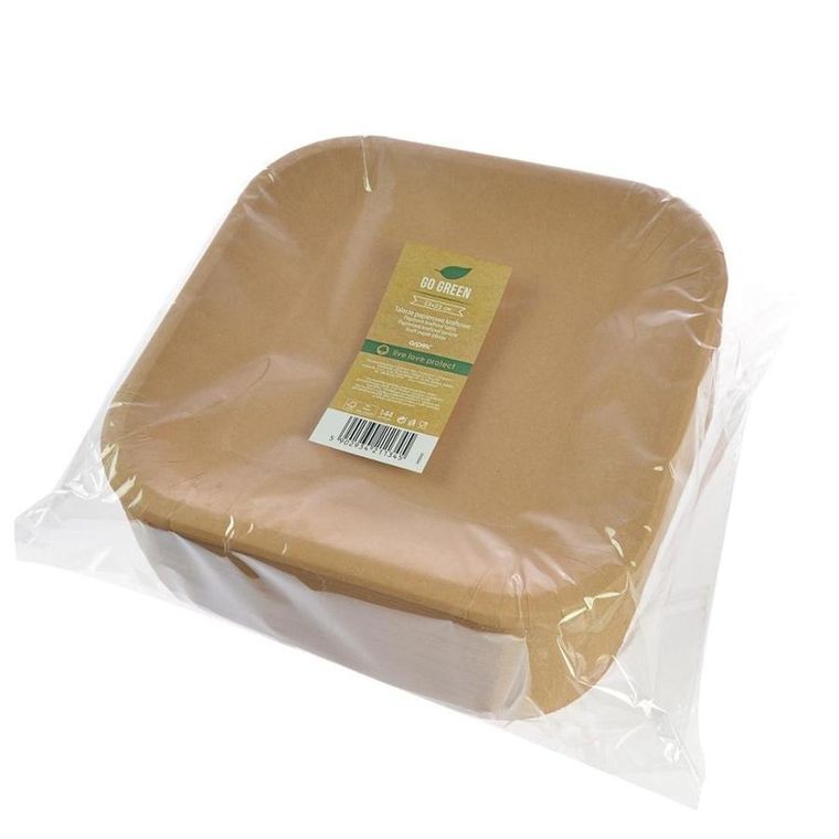 Arpex, talerze papierowe, kraftowe, 23 cm, 144 szt.