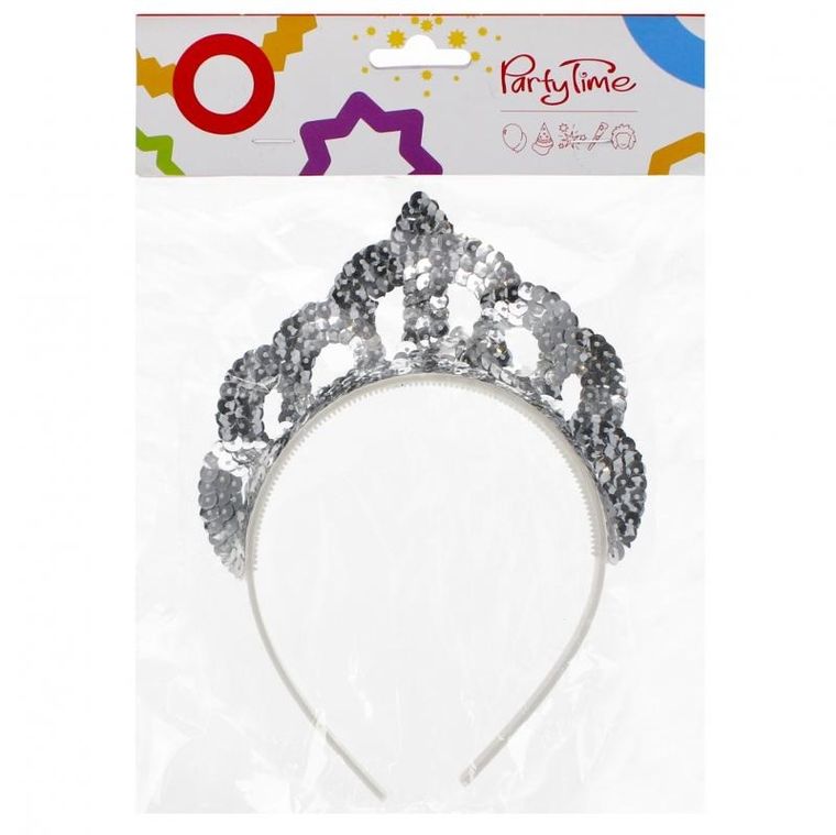 Arpex, tiara cekinowa, srebrna