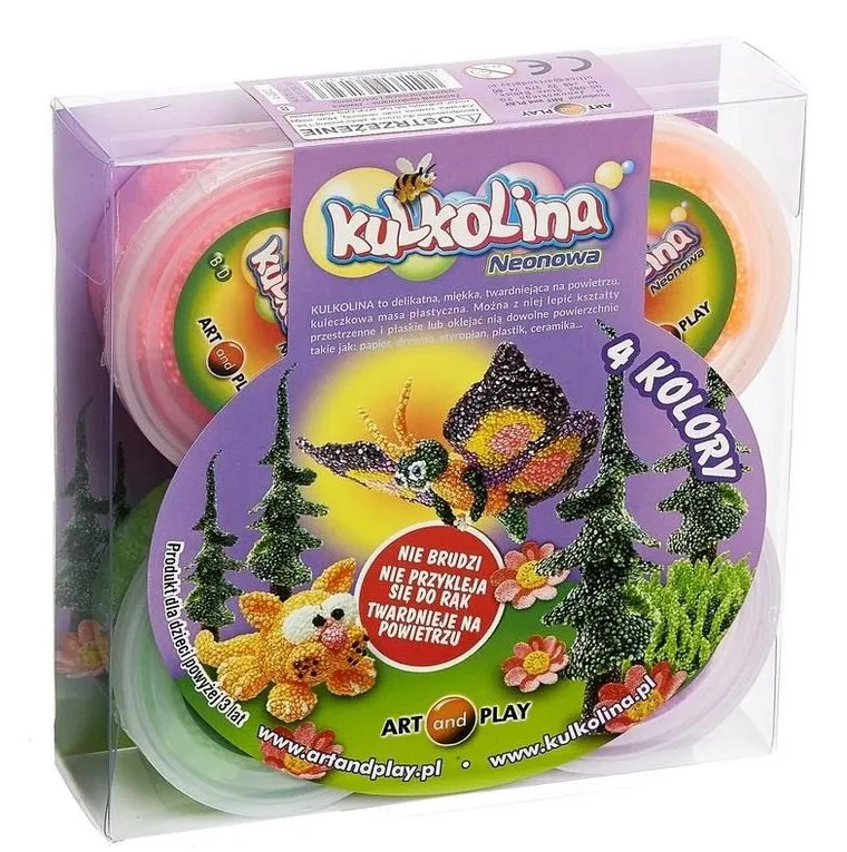 Art and Play, Kulkolina Neon, masa plastyczna, 4 kolory