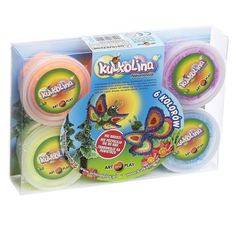 Art and Play, Kulkolina Neon, masa plastyczna, 6 kolorów