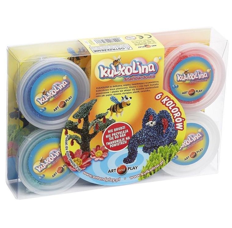 Art and Play, Kulkolina Neon, Standard, masa plastyczna, 6 kolorów