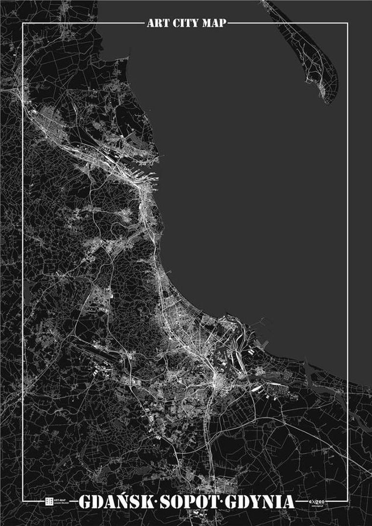 Art-Map, plakat dekoracyjny, Gdańsk, Gdynia, Sopot