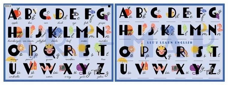 Art-Map, podkładka laminowana, A2, Let's Learn English