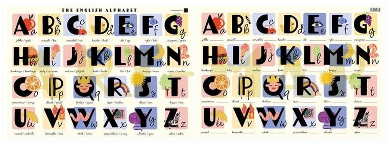 Art-map, podkładka na biurko, mata, A2, The English Alphabet