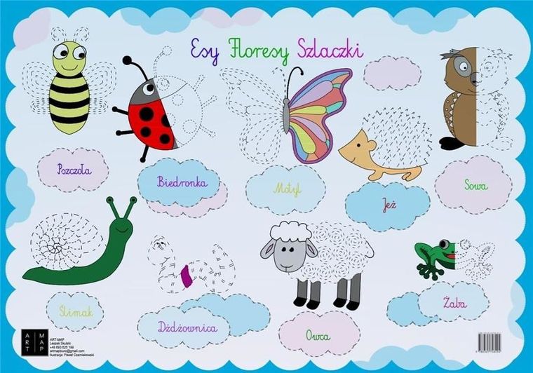 Art-map, podkładka na biurko, mata, esy floresy, szlaczki