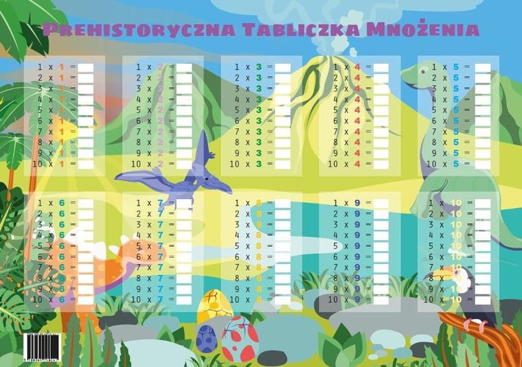 Art-map, podkładka na biurko, mata, prehistoryczna tabliczka mnożenia