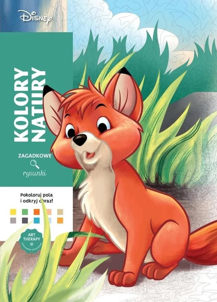 Art Therapy, Disney, Zagadkowe Rysunki, kolorowanka antystresowa, malowanie po numerach, Kolory natury — Firma Księgarska Jacek Olesiejuk