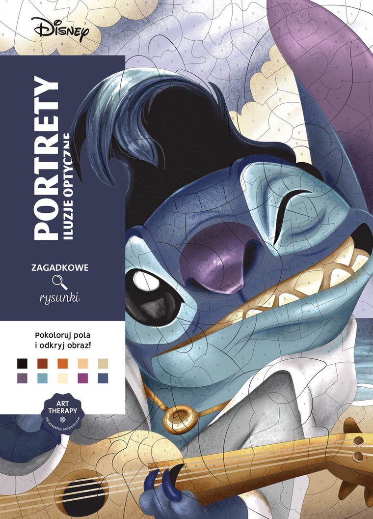 Art Therapy, Disney, Zagadkowe Rysunki, kolorowanka antystresowa, malowanie po numerach, Portrety