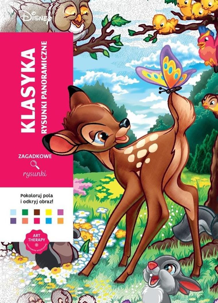 Art Therapy, Disney, Zagadkowe Rysunki, kolorowanka antystresowa, malowanie po numerach, Rysunki panoramiczne