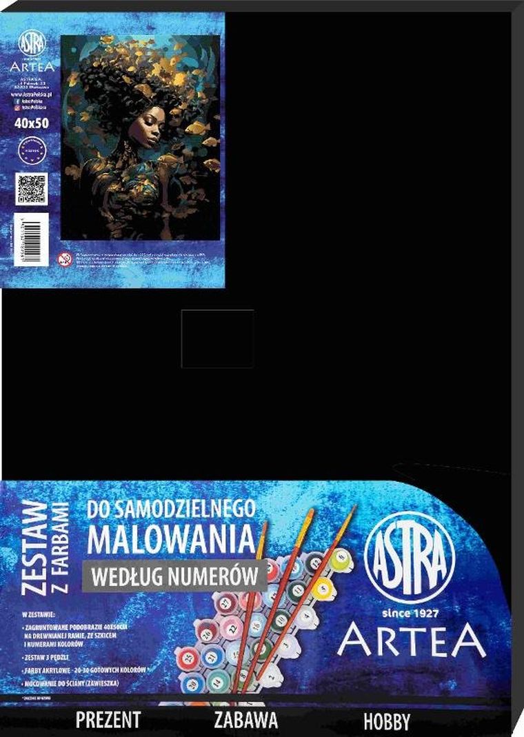 Artea, malowanie po numerach na czarnym płótnie, Promień złota