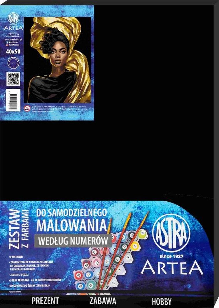 Artea, malowanie po numerach na czarnym płótnie, Złota elegancja