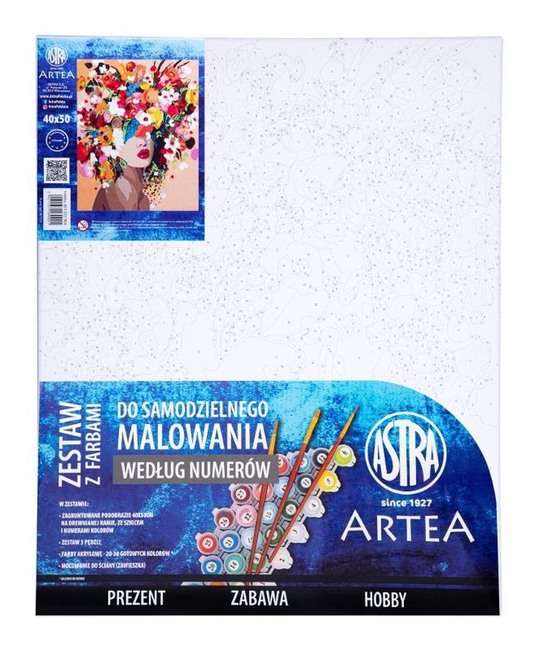 Artea, malowanie po numerach, Portret w kwiatach